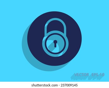 Flat icon of lock