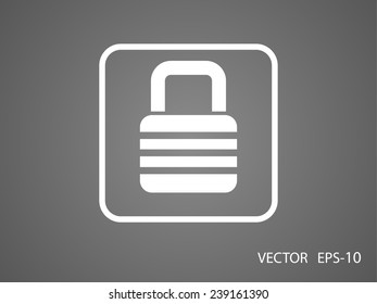 Flat icon of lock