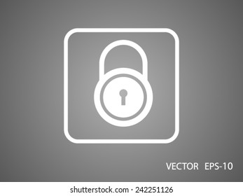 Flat icon of lock