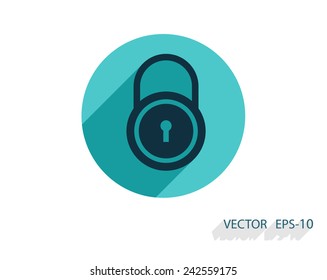 Flat icon of lock