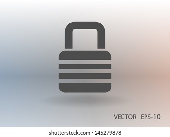 Flat icon of lock