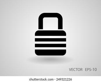 Flat icon of lock