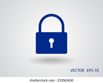 Flat icon of lock