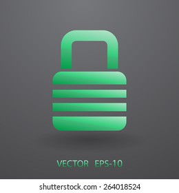 Flat icon of lock