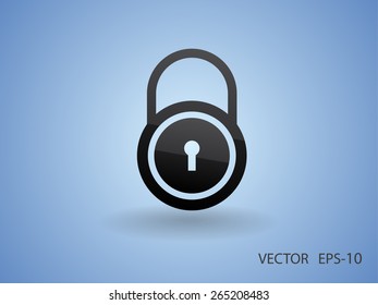Icono plano de bloqueo