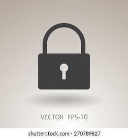 Flat icon of lock