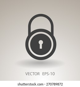 Flat icon of lock