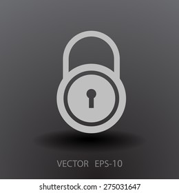 Flat icon of lock