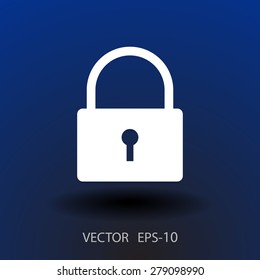 Flat icon of lock