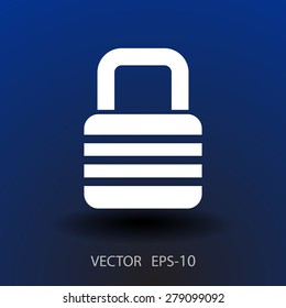 Flat icon of lock