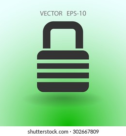 Flat icon of lock