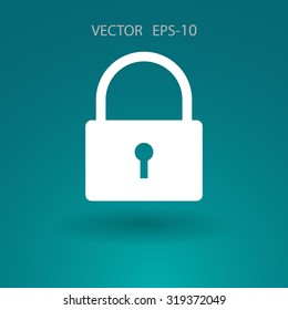 Flat icon of lock
