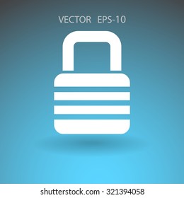 Flat icon of lock