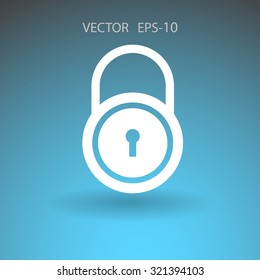 Flat icon of lock