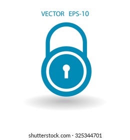 Icono plano de bloqueo