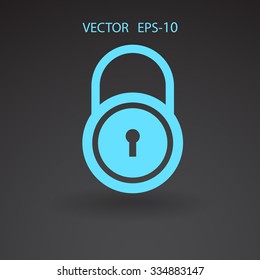Flat icon of lock