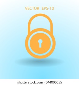 Flat icon of lock