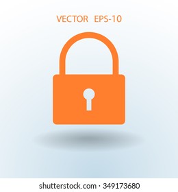 Flat icon of lock