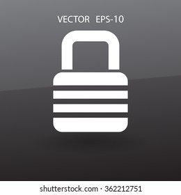 Flat icon of lock