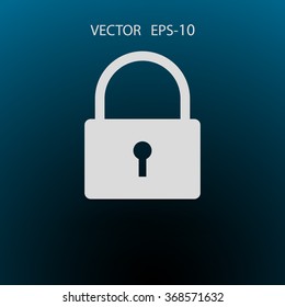 Flat icon of lock