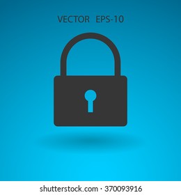 Flat icon of lock