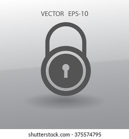 Flat icon of lock