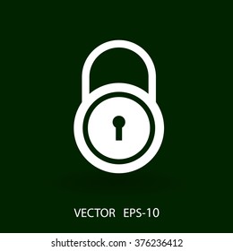 Flat icon of lock