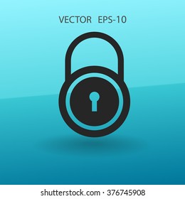 Flat icon of lock