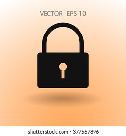 Flat icon of lock