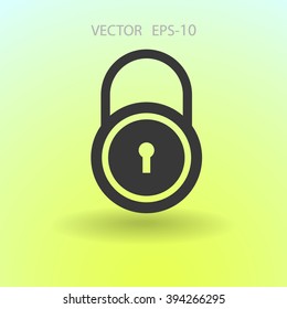 Flat icon of lock