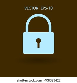 Flat icon of lock