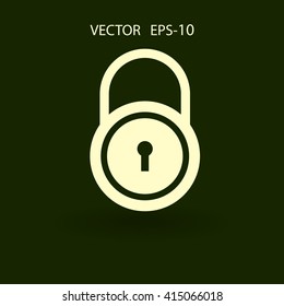 Flat icon of lock