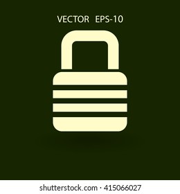 Flat icon of lock