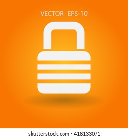 Flat icon of lock