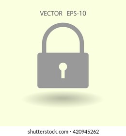 Flat icon of lock
