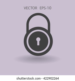 Flat icon of lock