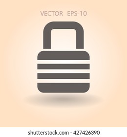 Flat icon of lock