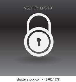 Flat icon of lock