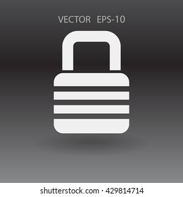 Flat icon of lock