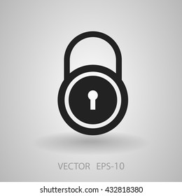 Flat icon of lock