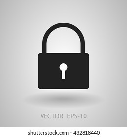 Flat icon of lock
