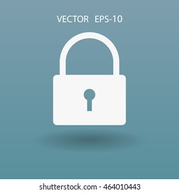 Flat icon of lock