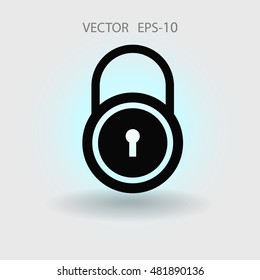 Flat icon of lock