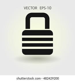 Flat icon of lock