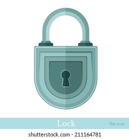 flat icon lock isolated on white