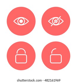 Flat icon Lock Unlock. Vector icon set
