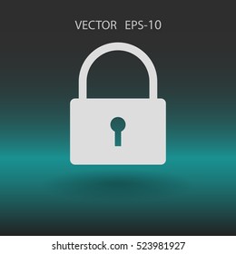 Icono plano de bloqueo. ilustración vectorial