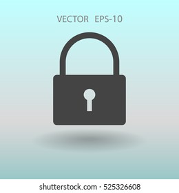 Flat icon of lock. vector illustration