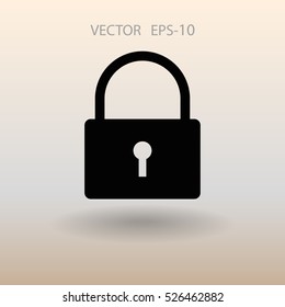 Flat icon of lock. vector illustration