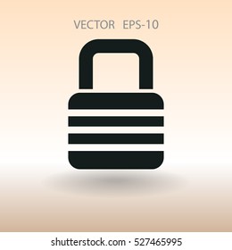 Flat icon of lock. vector illustration